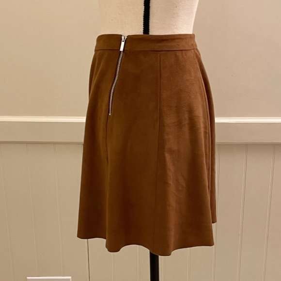 1. State Suede High Waisted Skirt in Chestnut - Picture 2 of 7